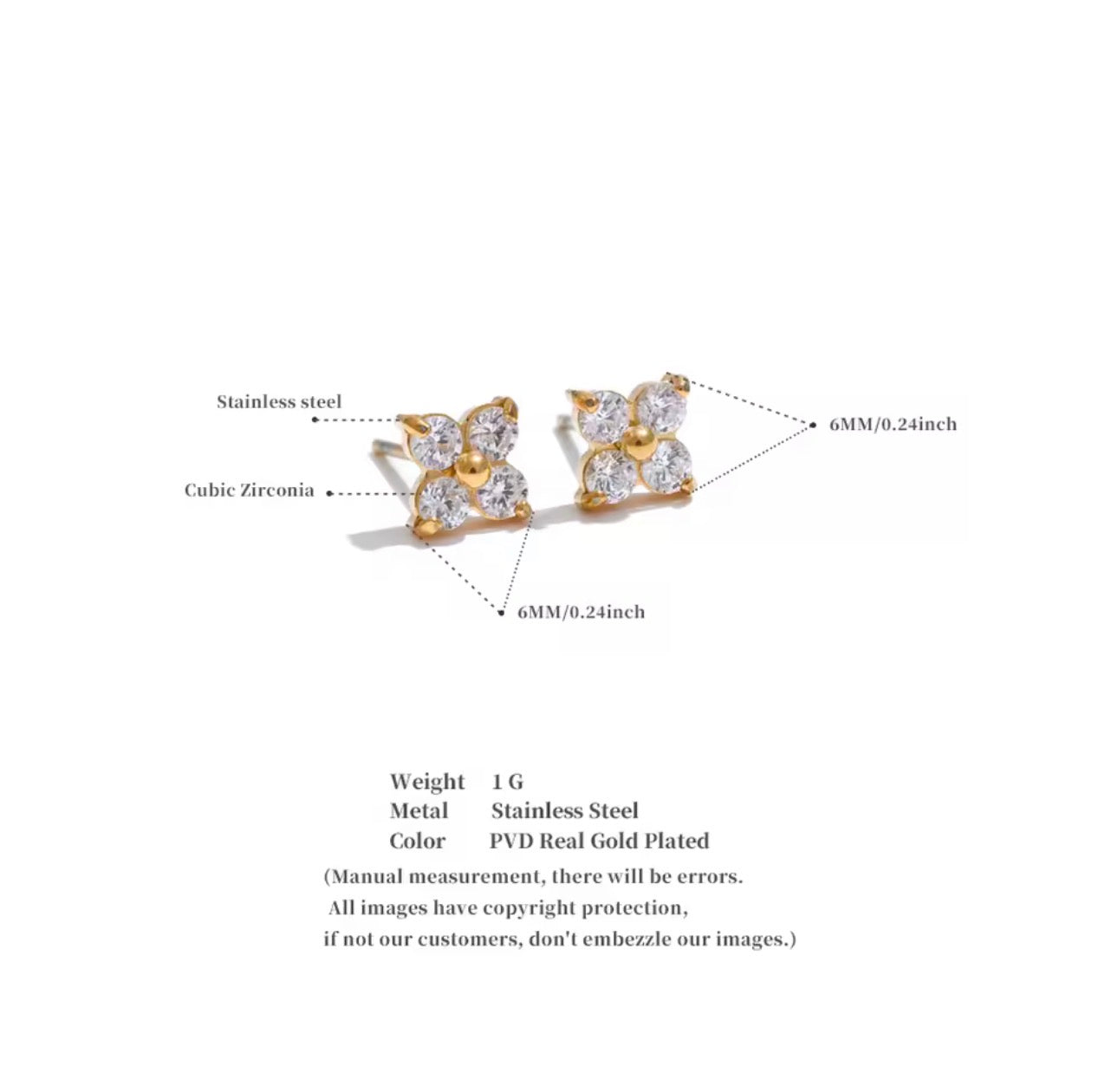 BLOOMING CRYSTAL CLOVER EARRINGS