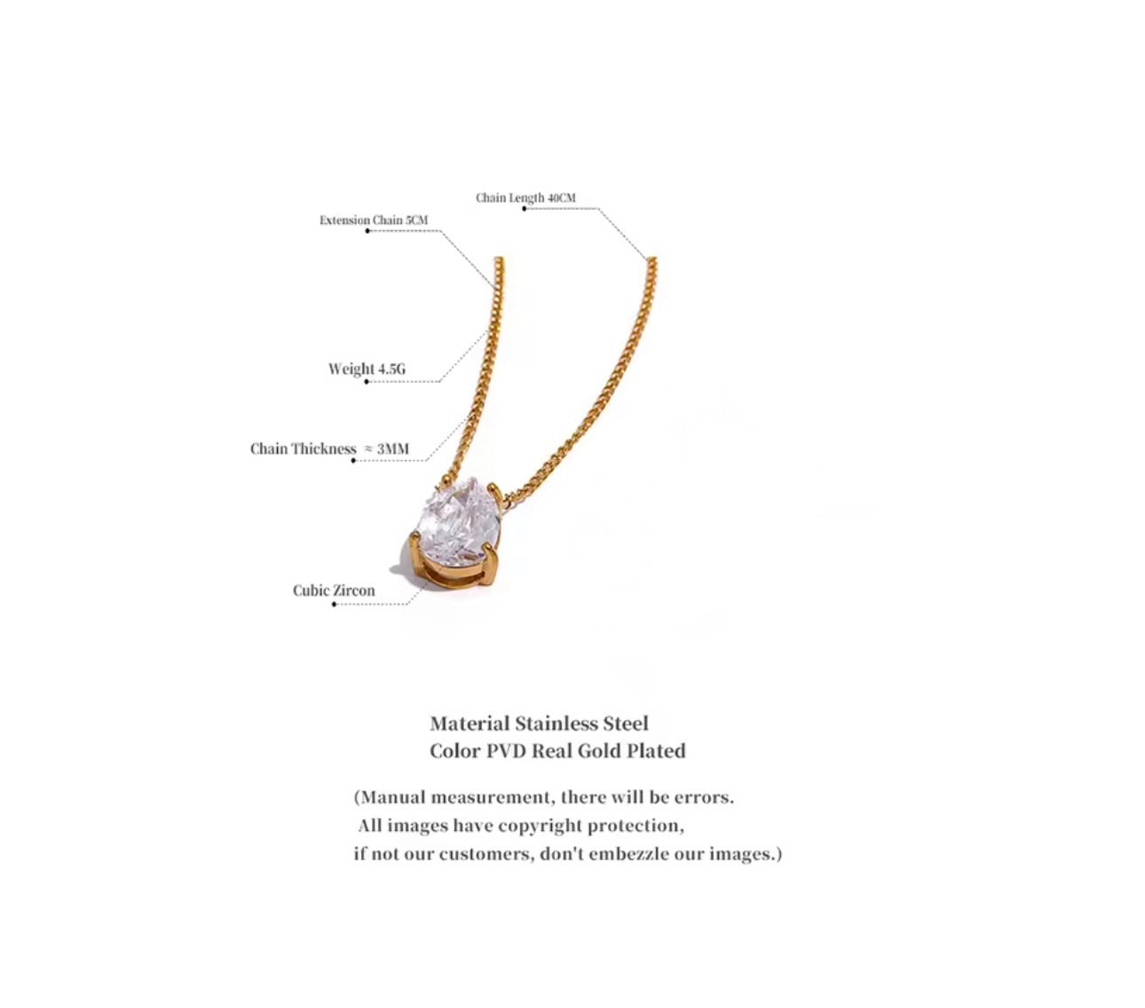 PEAR-CUT CRYSTAL NECKLACE