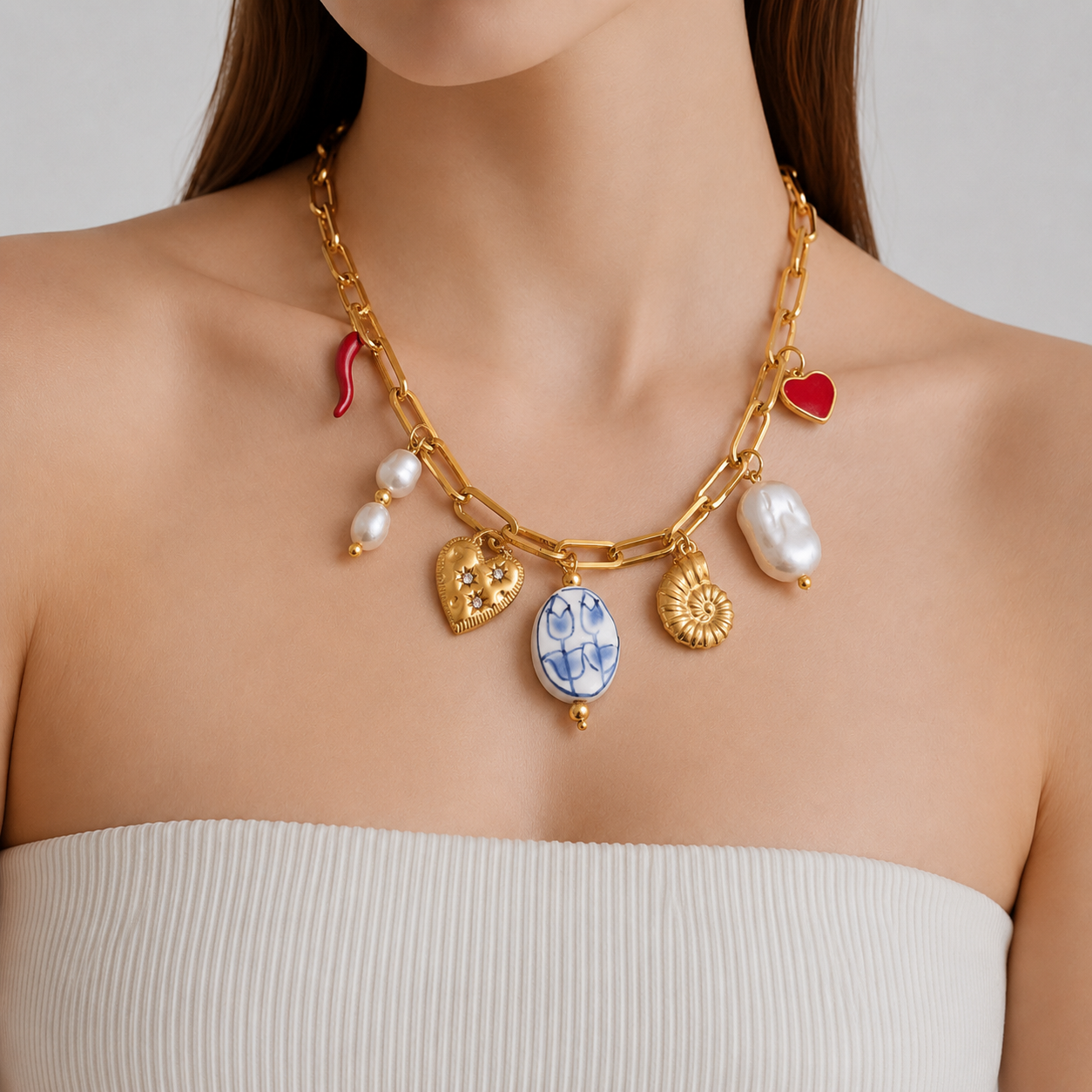 AMALFI COAST ECLECTIC CHARM NECKLACE