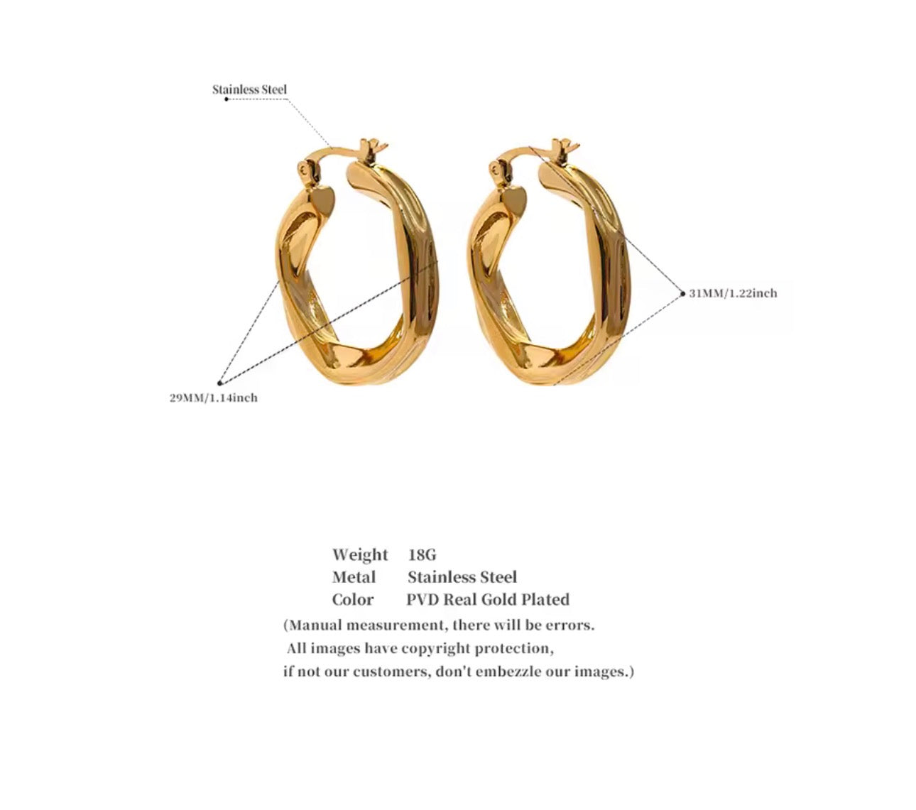 TWISTED HOOP EARRINGS