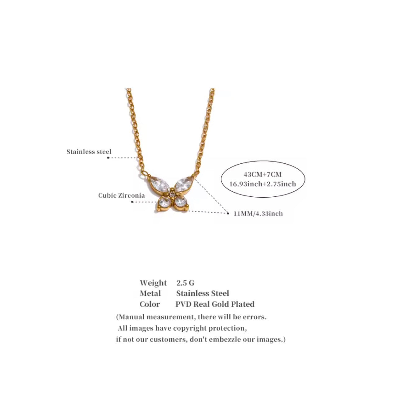 CRYSTAL BUTTERFLY NECKLACE