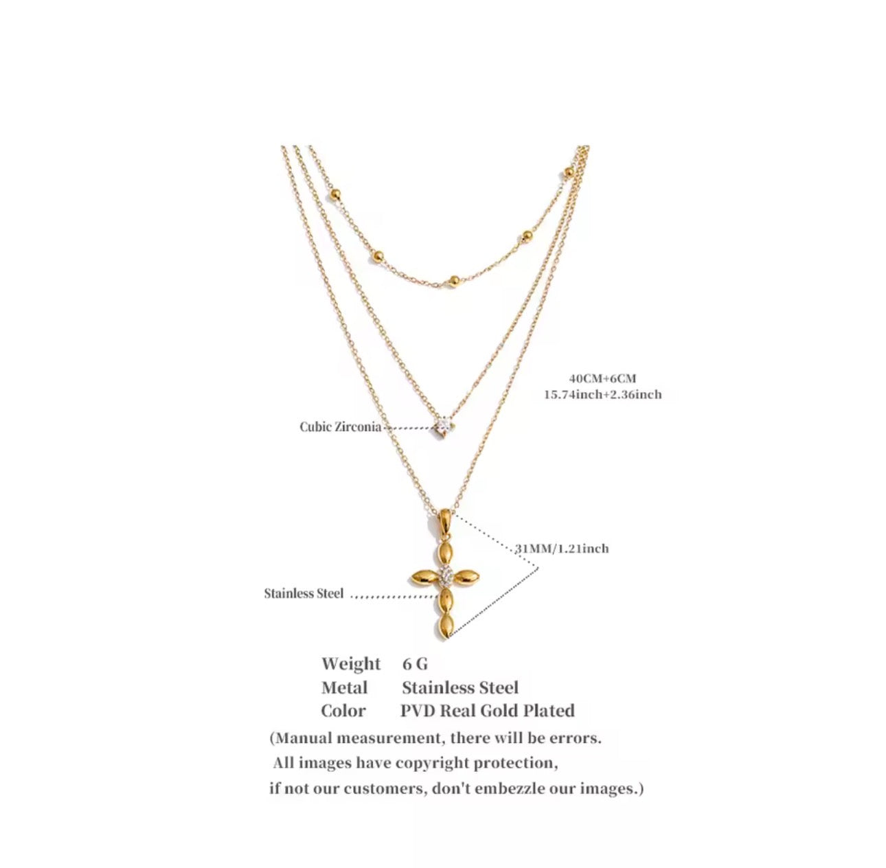 THE TRINITY CROSS NECKLACE