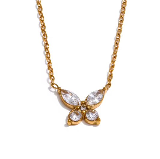CRYSTAL BUTTERFLY NECKLACE