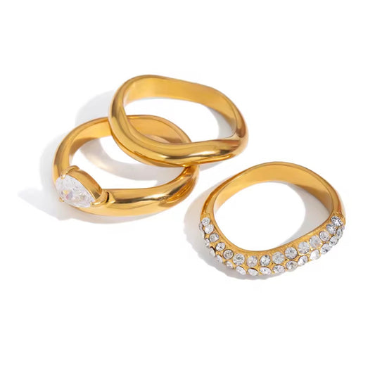 TRIO GLAMOUR RING SET