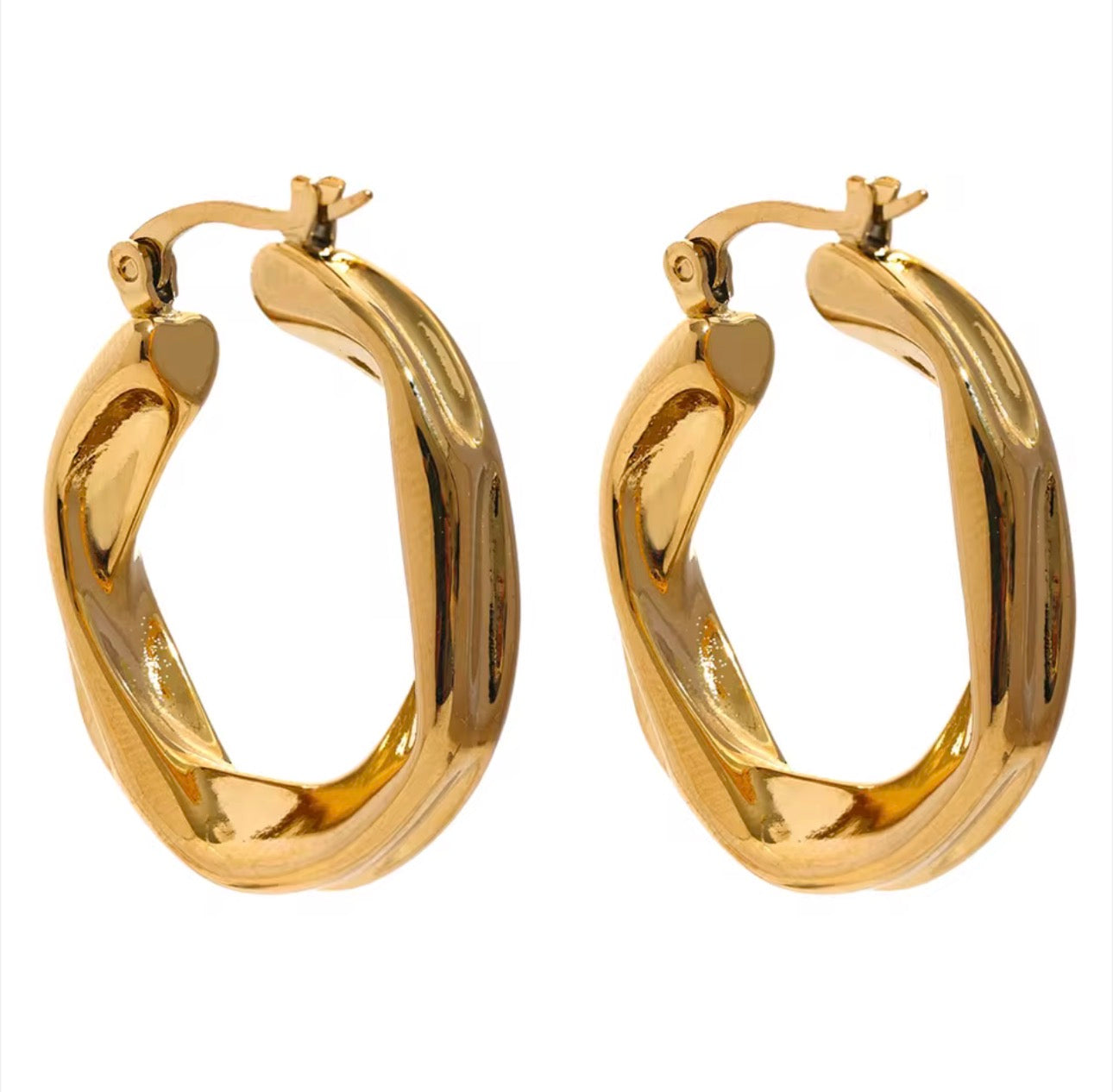 TWISTED HOOP EARRINGS