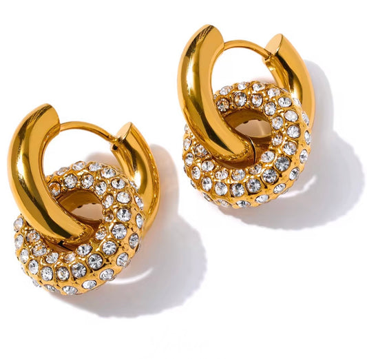 PAVE-SET HOOP EARRINGS