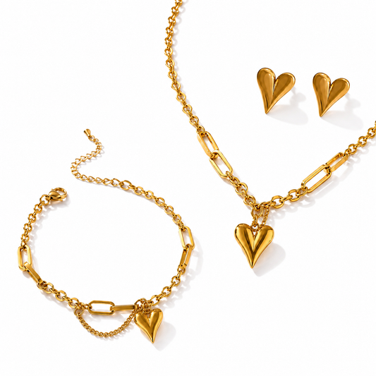 GOLDEN ELEGANCE HEART SET