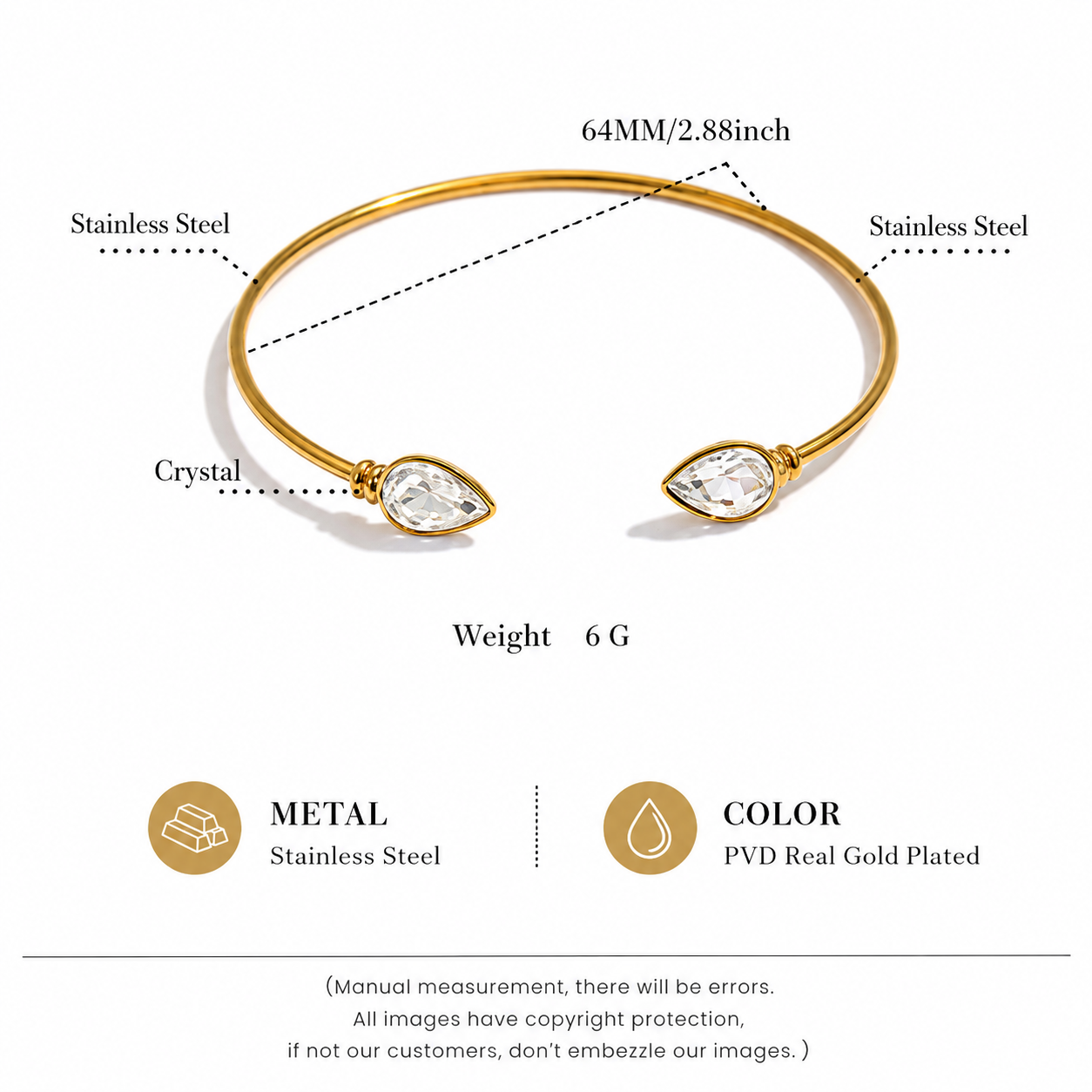 CRYSTAL TEARDROP BRACELET