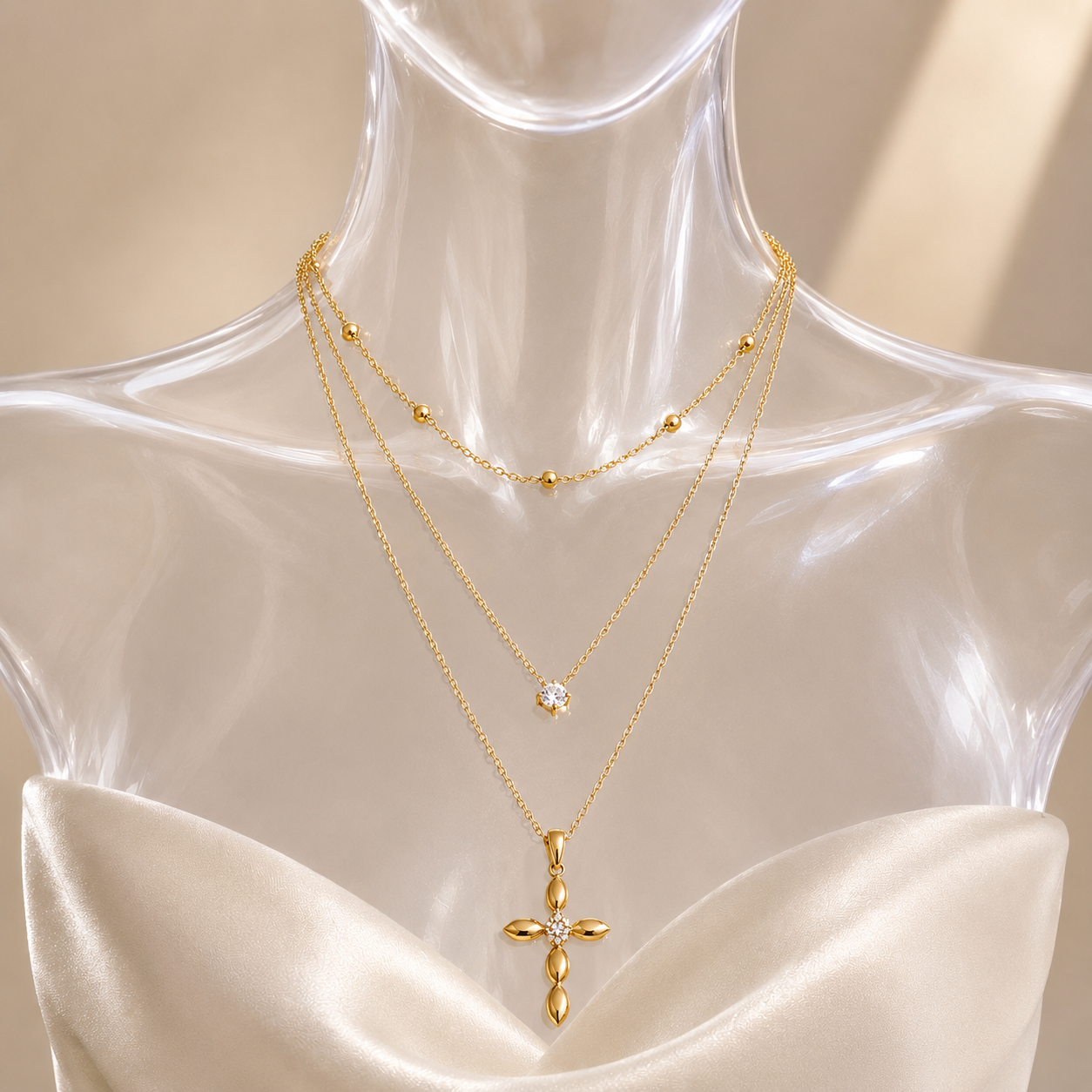 THE TRINITY CROSS NECKLACE