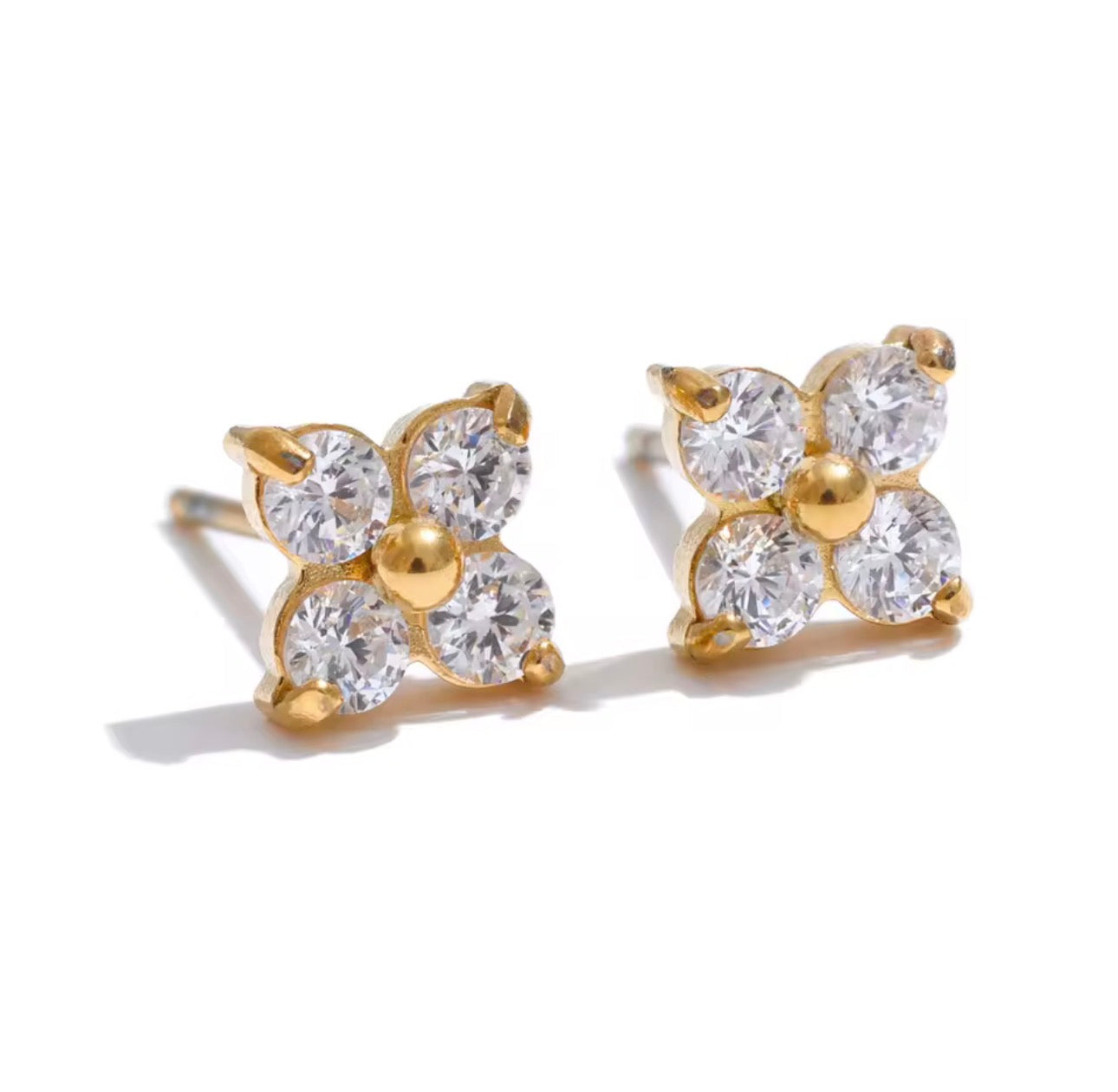 BLOOMING CRYSTAL CLOVER EARRINGS