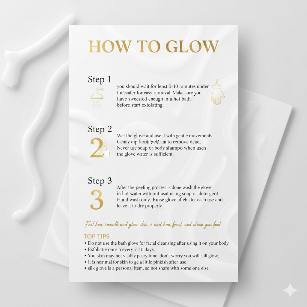 Body exfoliating silk glove